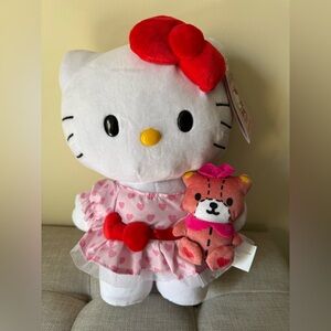 Hello Kitty Plush with Red Bow and Pink Dress